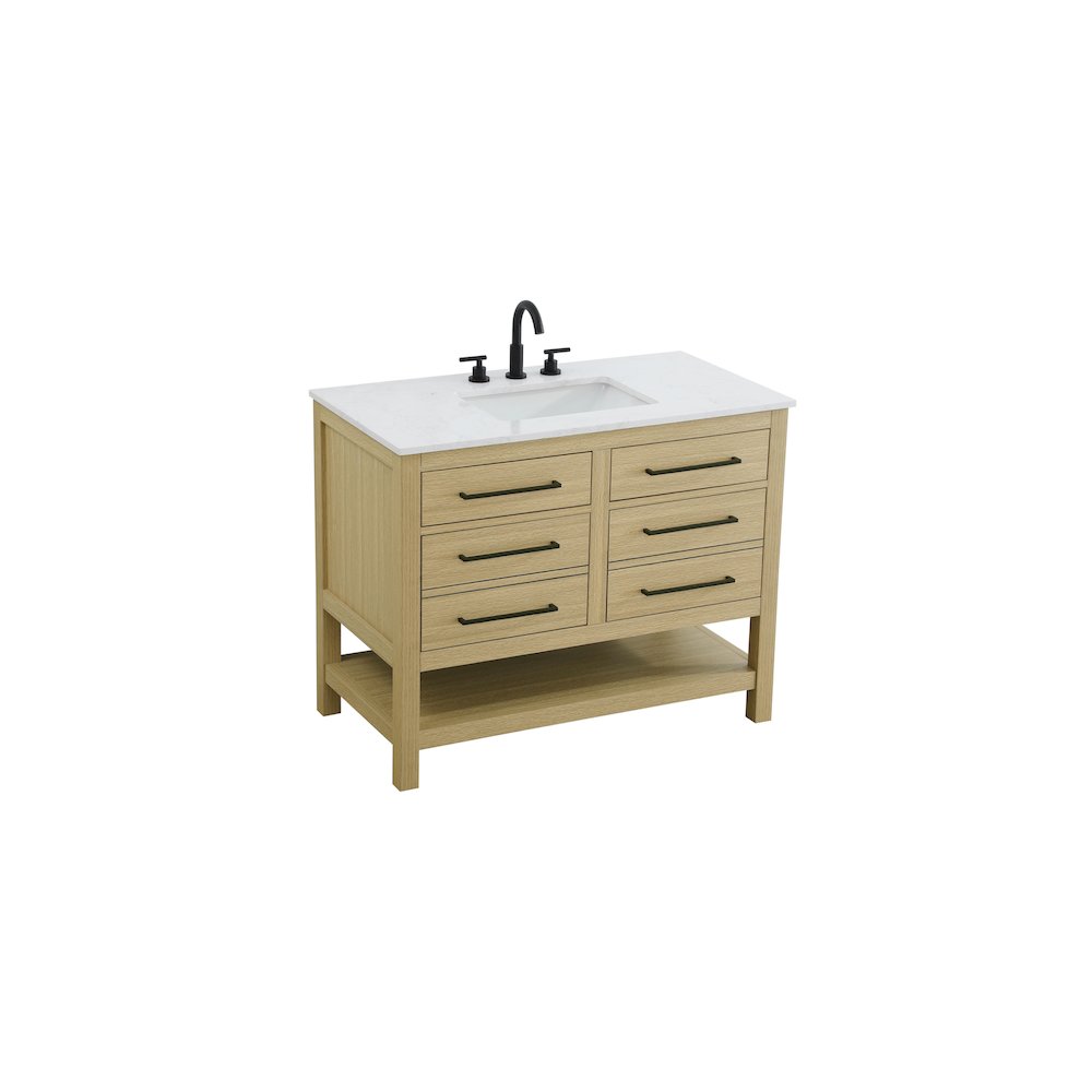 42  inch Single Bathroom Vanity in Honey Brown. Picture 6