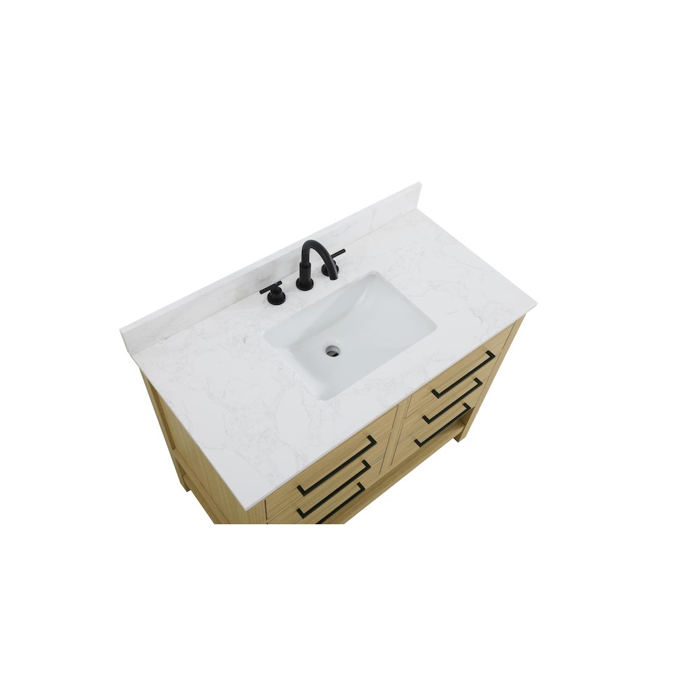 42  inch Single Bathroom Vanity in Honey Brown with backsplash. Picture 8