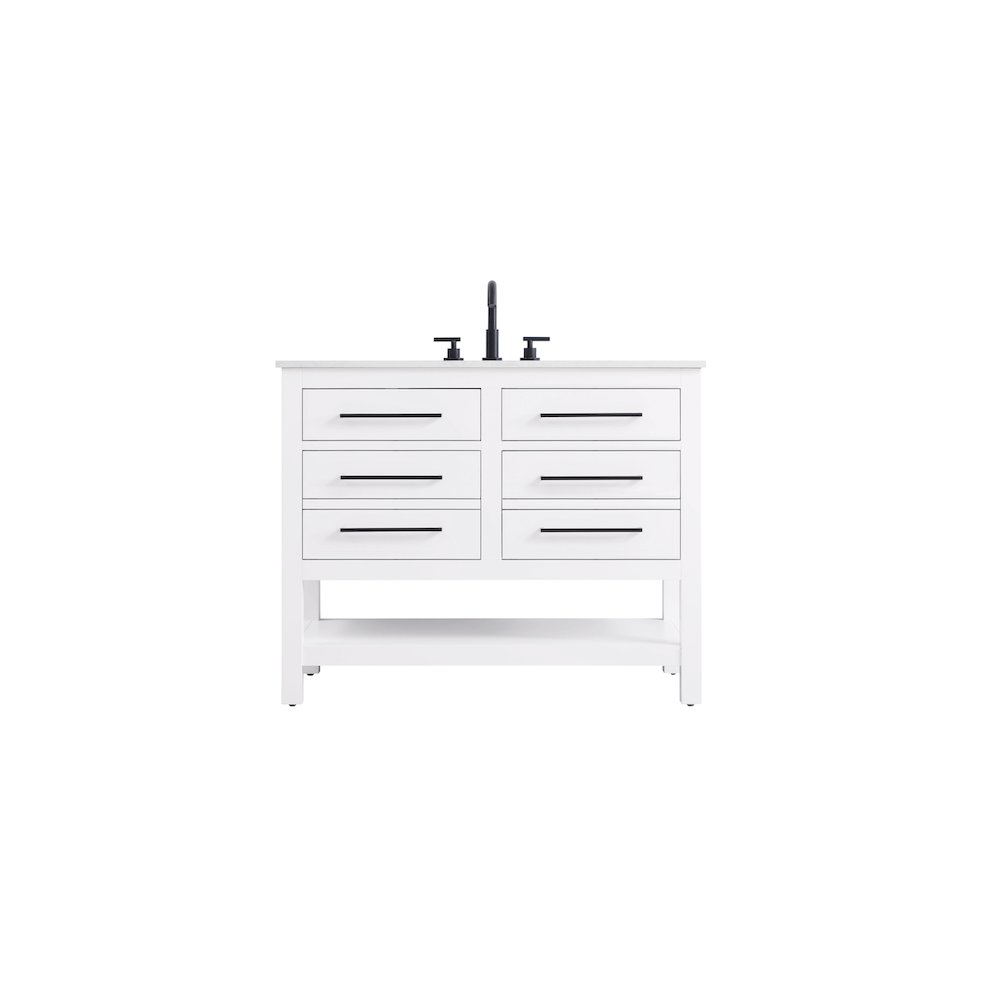 42 inch Single Bathroom Vanity in White. Picture 1