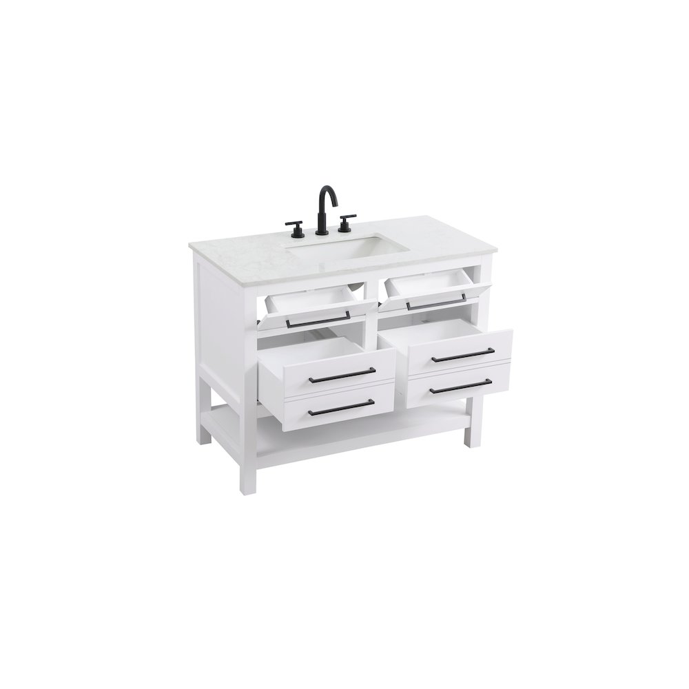 42 inch Single Bathroom Vanity in White. Picture 7