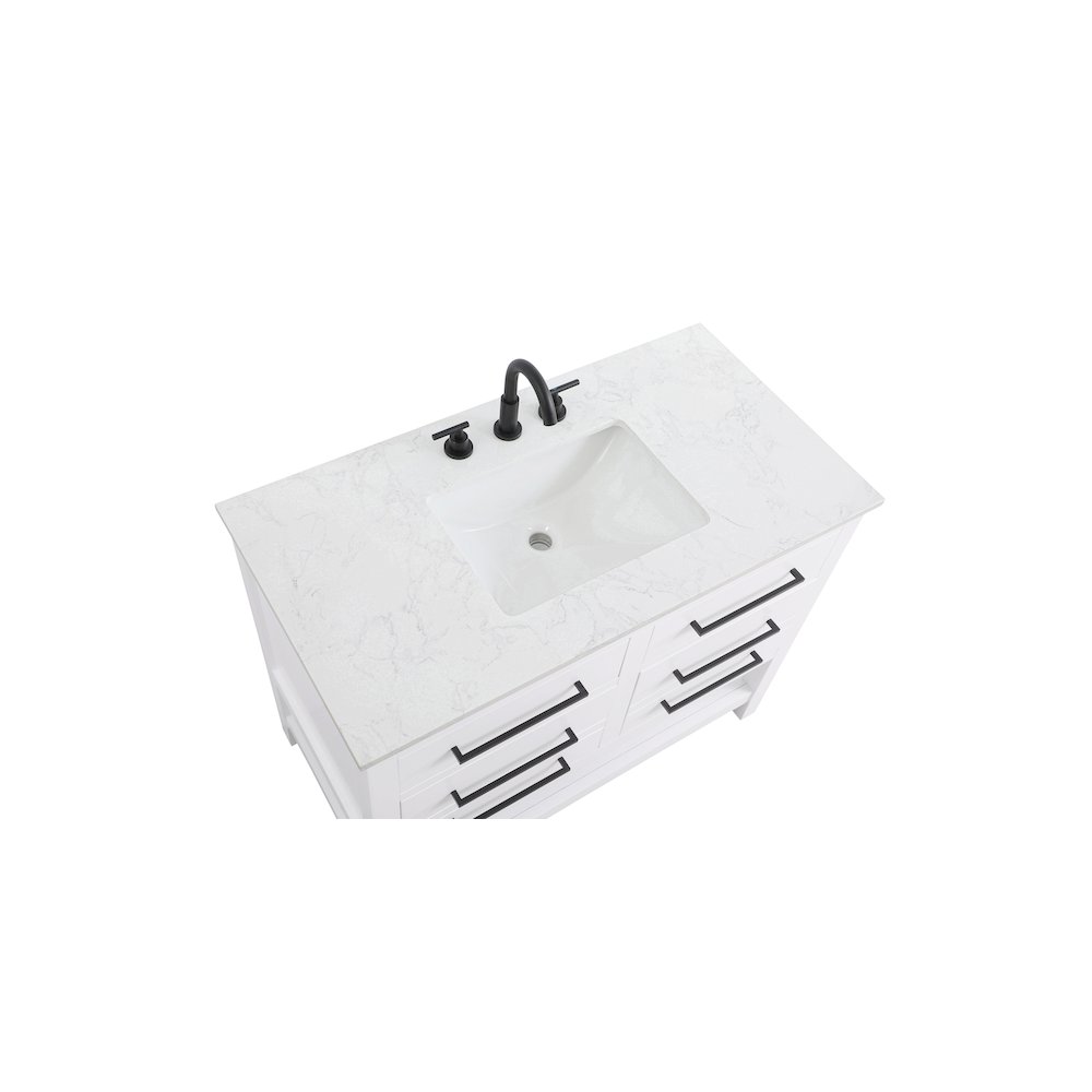 42 inch Single Bathroom Vanity in White. Picture 8