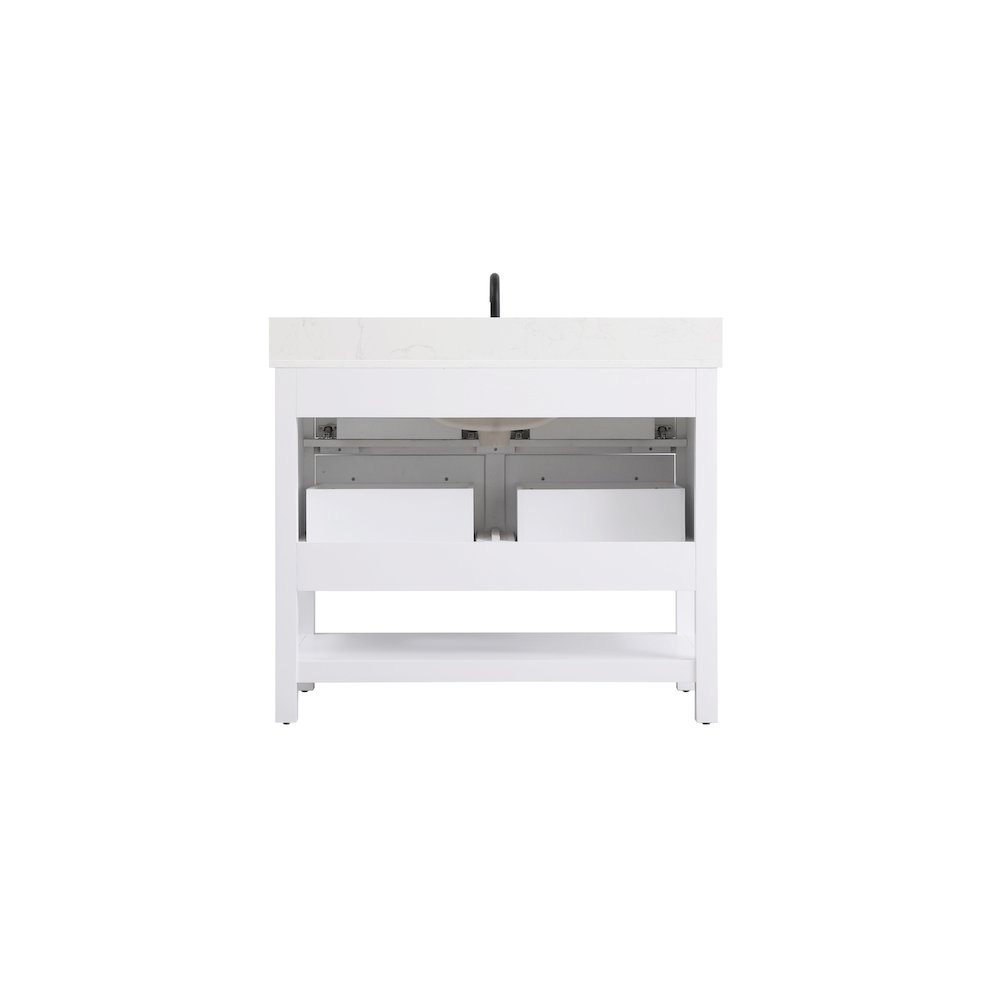 42 inch Single Bathroom Vanity in White with backsplash. Picture 12