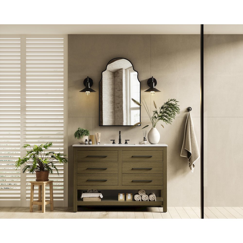 48 inch Single Bathroom Vanity in Chestnut Brown. Picture 4