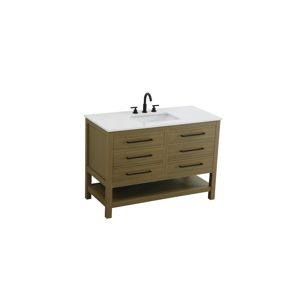 48 inch Single Bathroom Vanity in Chestnut Brown. Picture 6