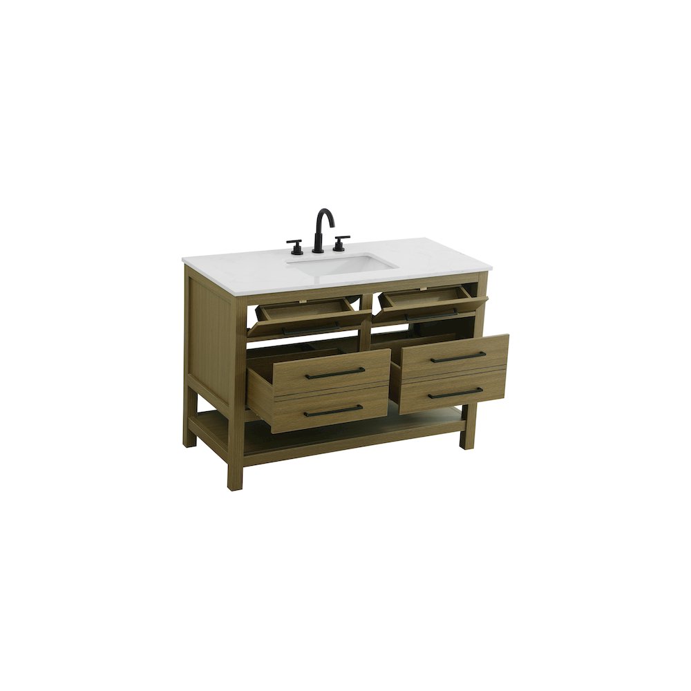48 inch Single Bathroom Vanity in Chestnut Brown. Picture 7