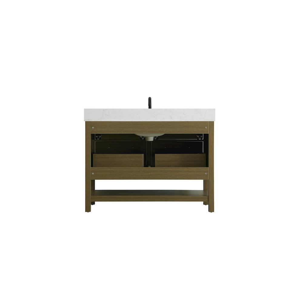 48 inch Single Bathroom Vanity in Chestnut Brown with backsplash. Picture 12