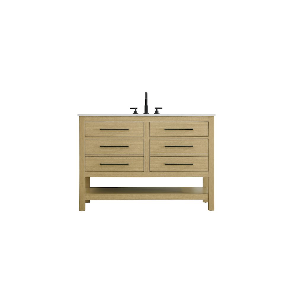 48 inch Single Bathroom Vanity in Honey Brown. Picture 1
