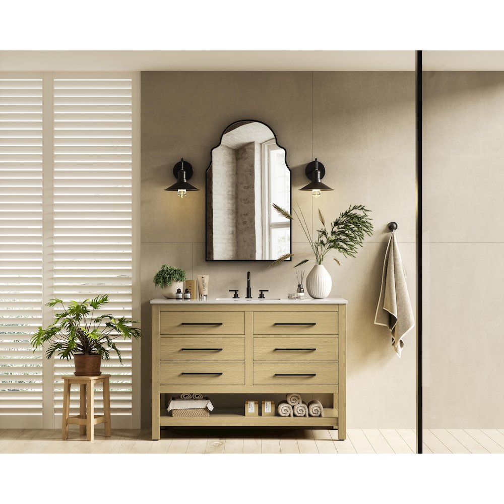 48 inch Single Bathroom Vanity in Honey Brown. Picture 4