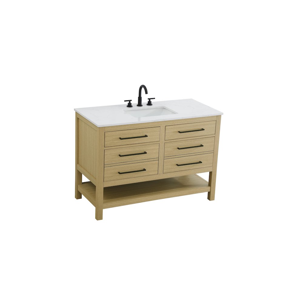 48 inch Single Bathroom Vanity in Honey Brown. Picture 6