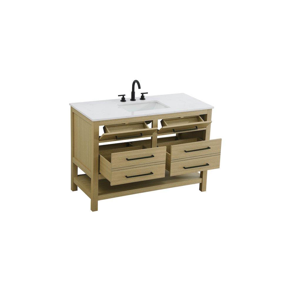 48 inch Single Bathroom Vanity in Honey Brown. Picture 7