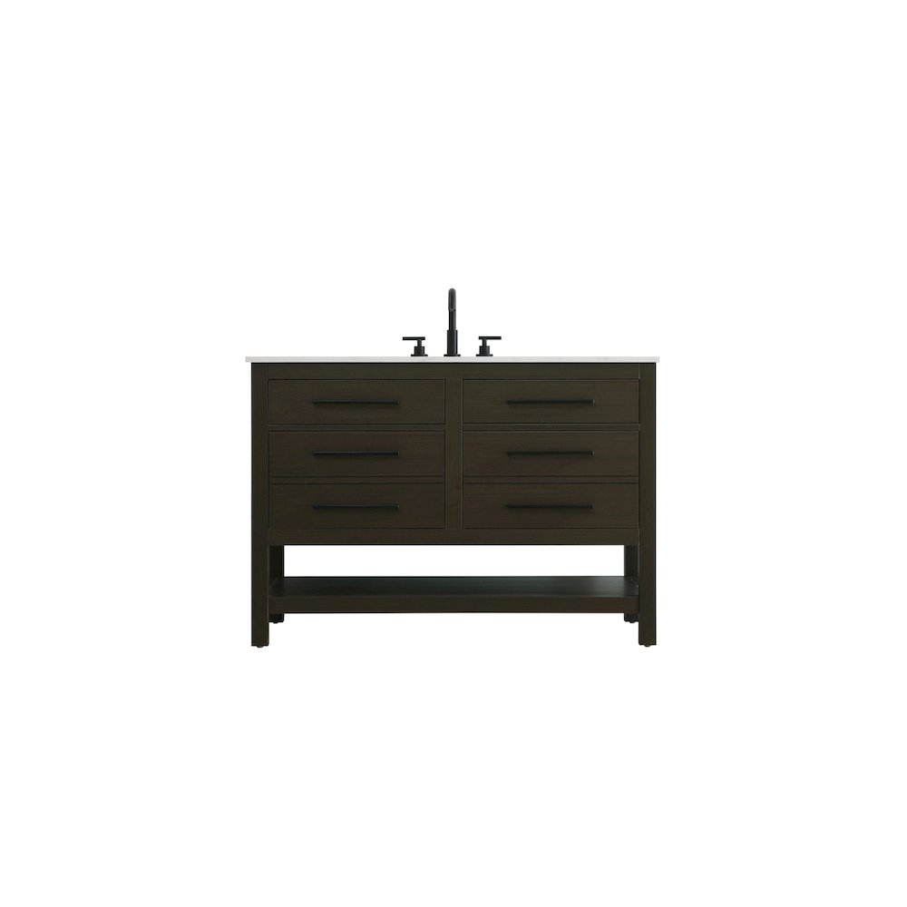 48 inch Single Bathroom Vanity in Mocha Brown. Picture 1