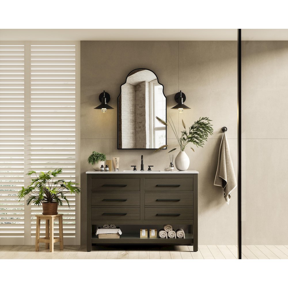 48 inch Single Bathroom Vanity in Mocha Brown. Picture 4