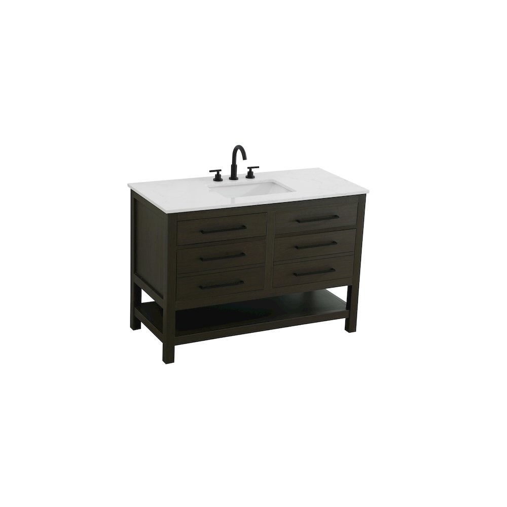 48 inch Single Bathroom Vanity in Mocha Brown. Picture 6