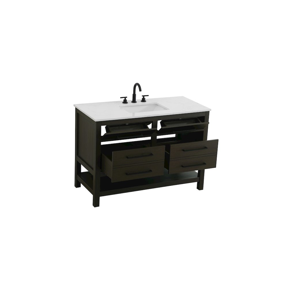 48 inch Single Bathroom Vanity in Mocha Brown. Picture 7