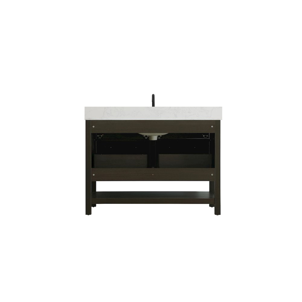 48 inch Single Bathroom Vanity in Mocha Brown with backsplash. Picture 12