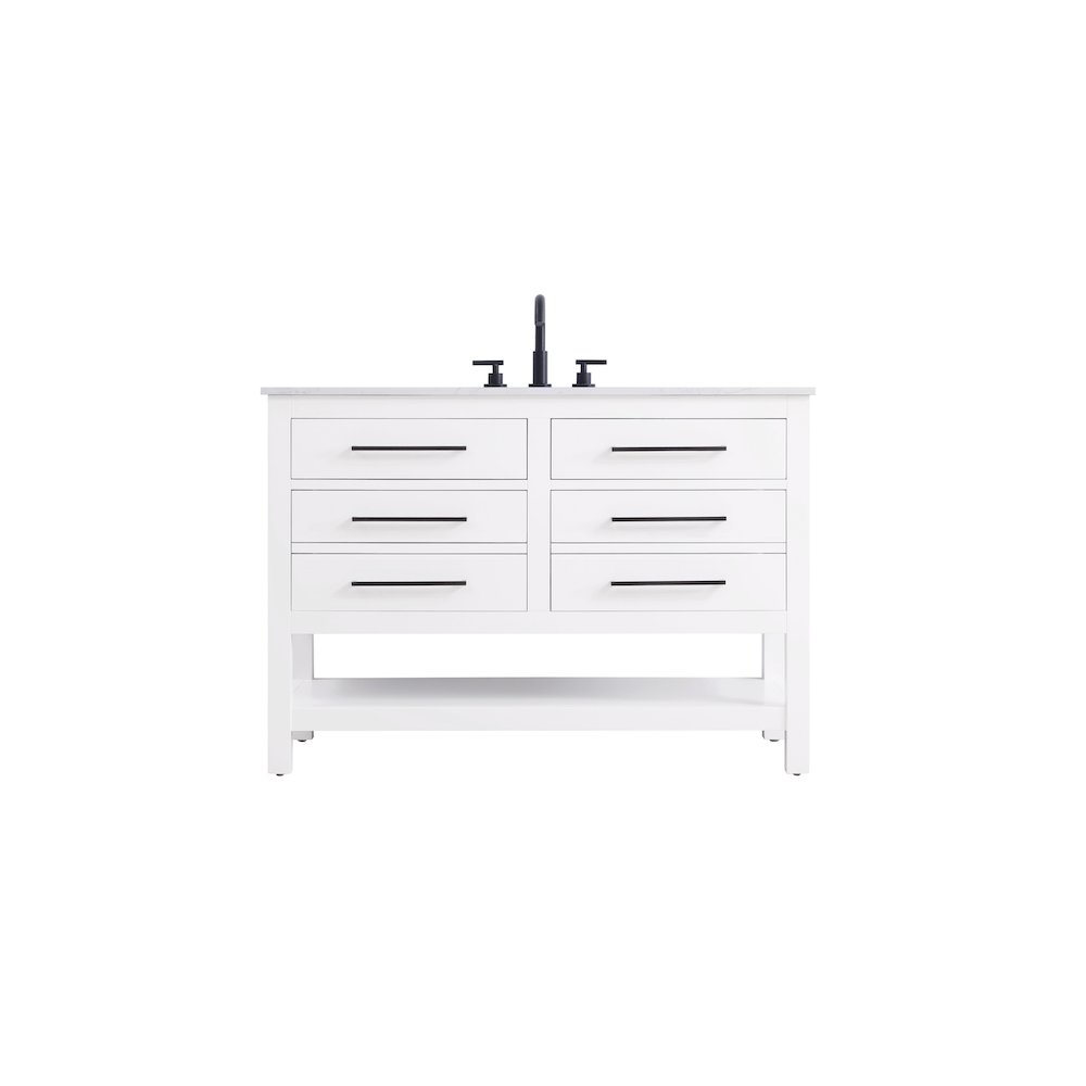 48 inch Single Bathroom Vanity in White. Picture 1