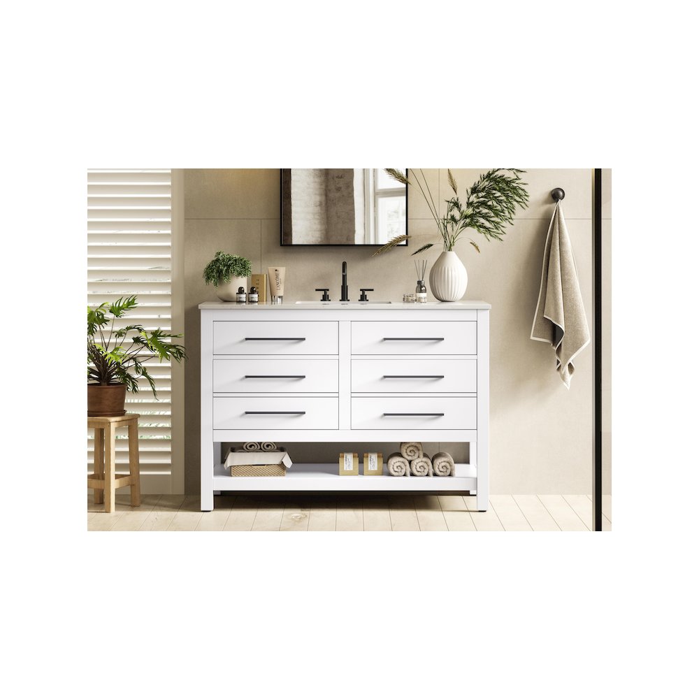 48 inch Single Bathroom Vanity in White. Picture 2