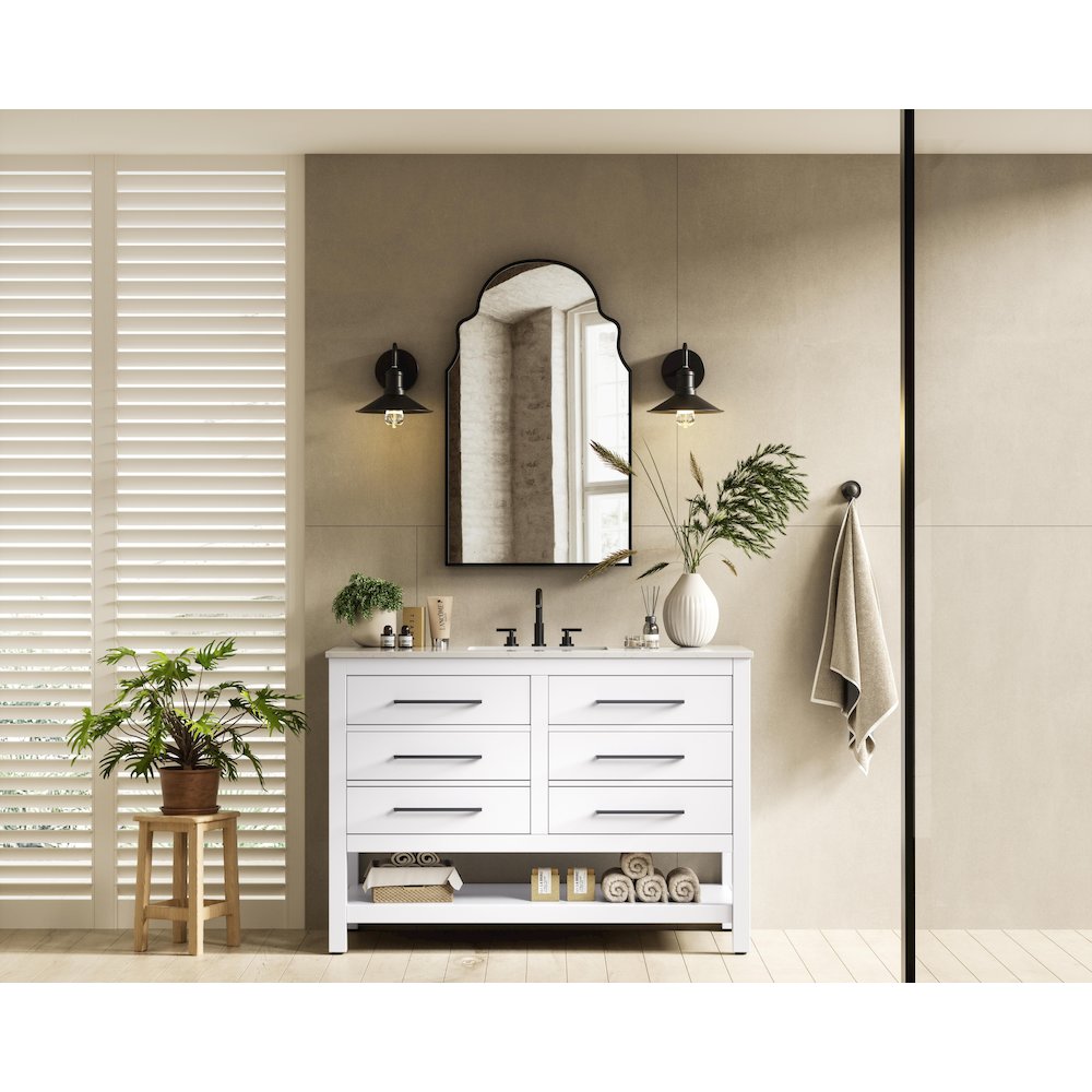 48 inch Single Bathroom Vanity in White. Picture 4