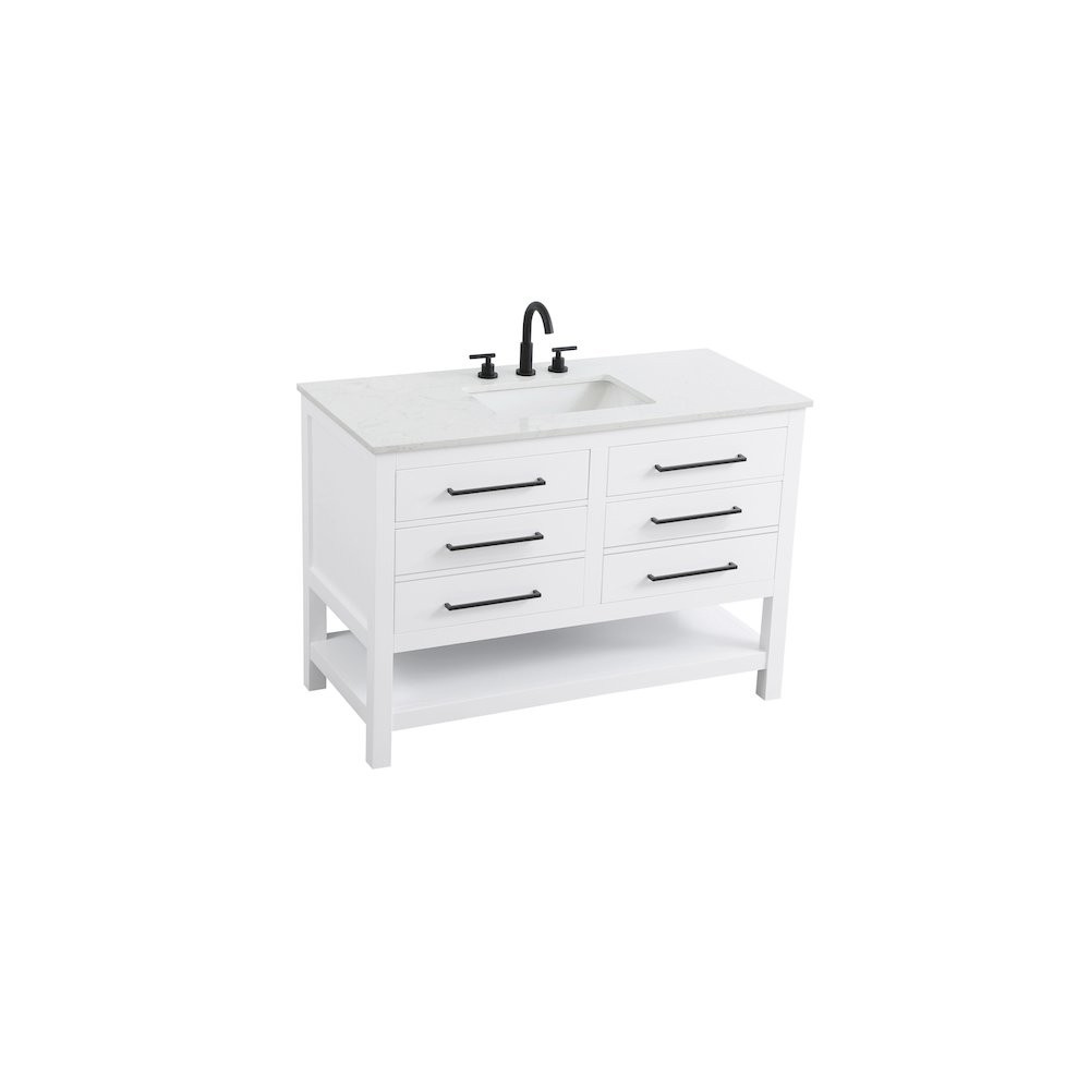 48 inch Single Bathroom Vanity in White. Picture 6