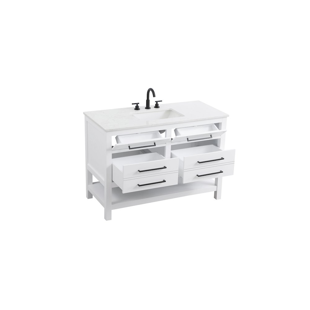 48 inch Single Bathroom Vanity in White. Picture 7
