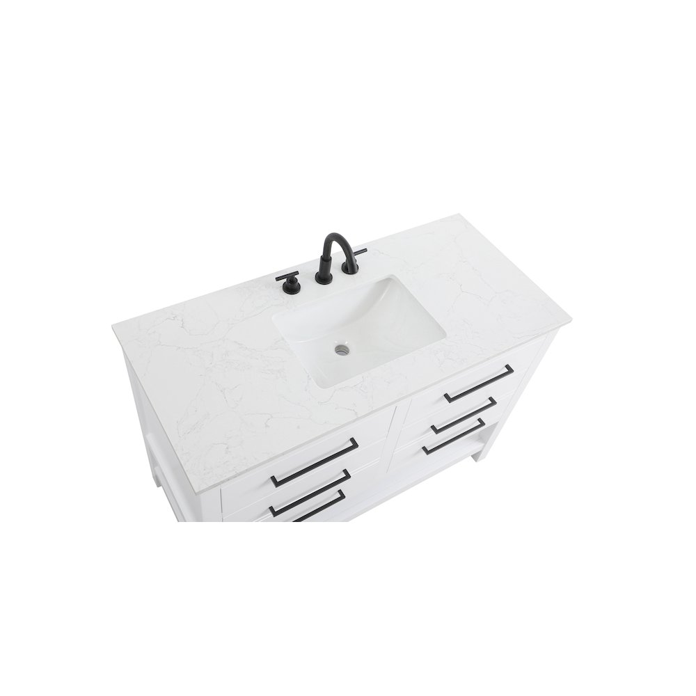 48 inch Single Bathroom Vanity in White. Picture 8