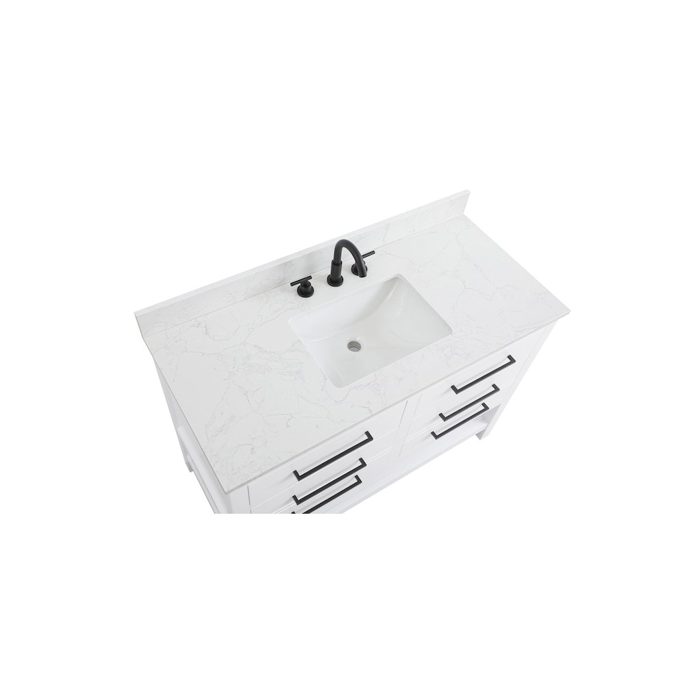 48 inch Single Bathroom Vanity in White with backsplash. Picture 8