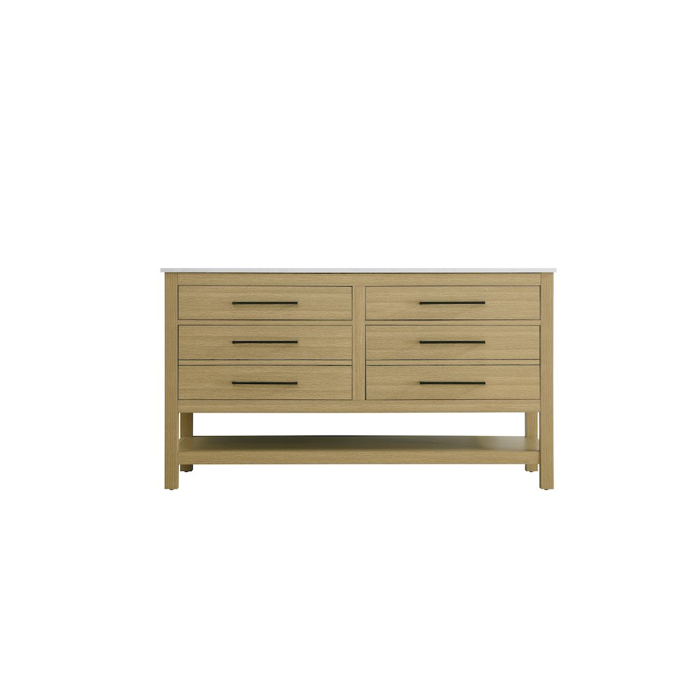 54 inch Double Bathroom Vanity in Honey Brown. Picture 5
