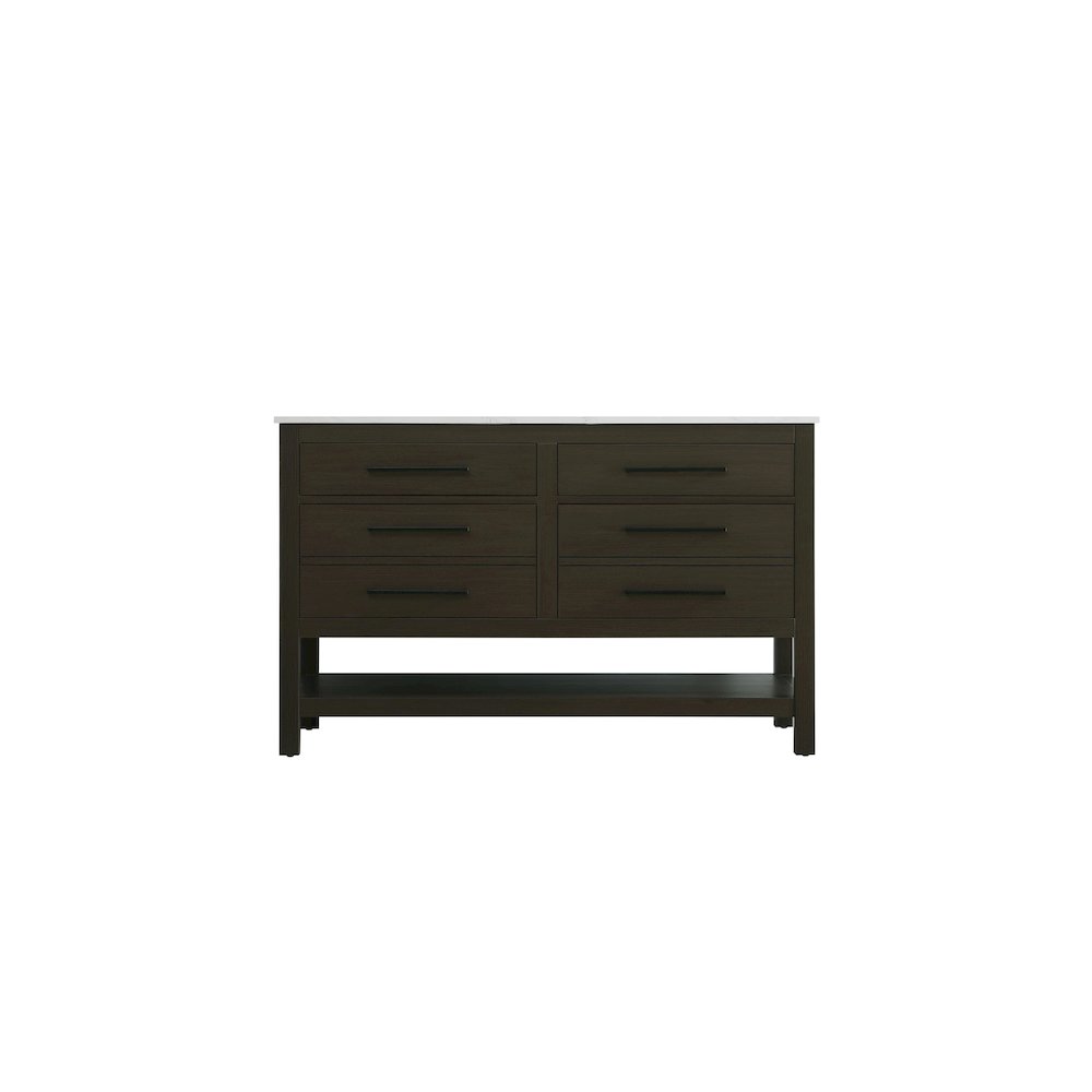 54 inch Double Bathroom Vanity in Mocha Brown. Picture 5