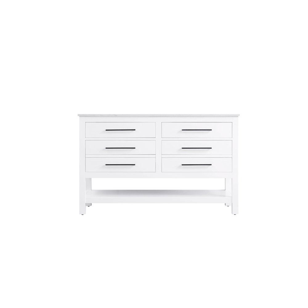 54 inch Double Bathroom Vanity in White. Picture 5