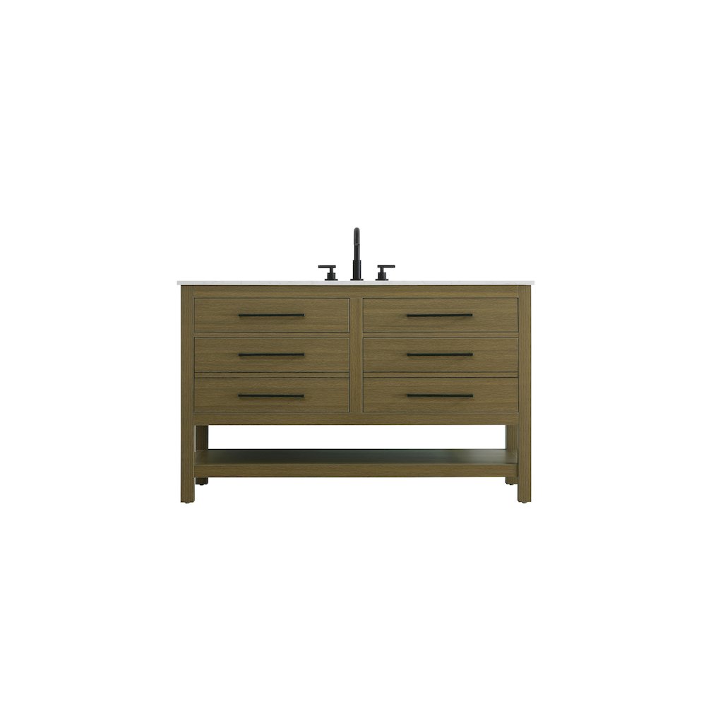 54 inch Single Bathroom Vanity in Chestnut Brown. Picture 1