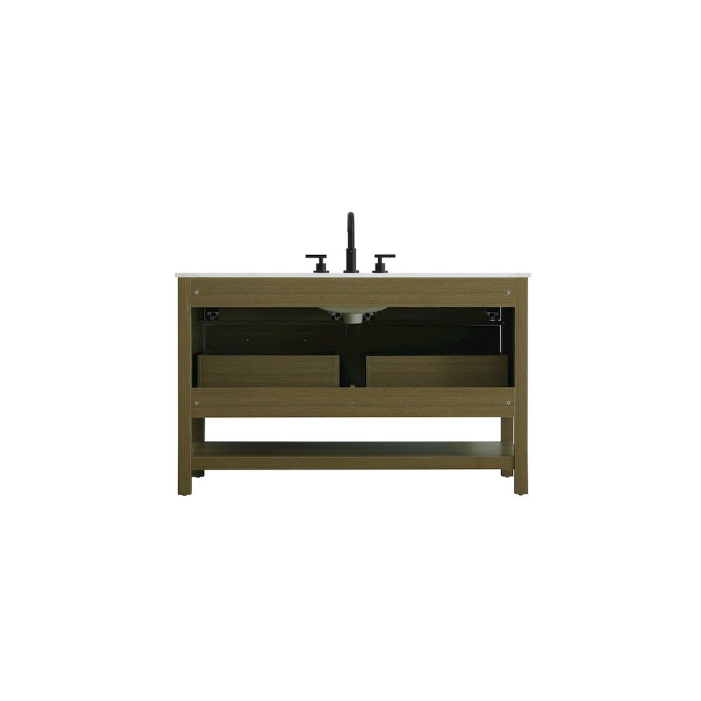 54 inch Single Bathroom Vanity in Chestnut Brown. Picture 12
