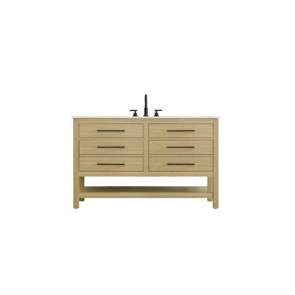 54 inch Single Bathroom Vanity in Honey Brown. Picture 1
