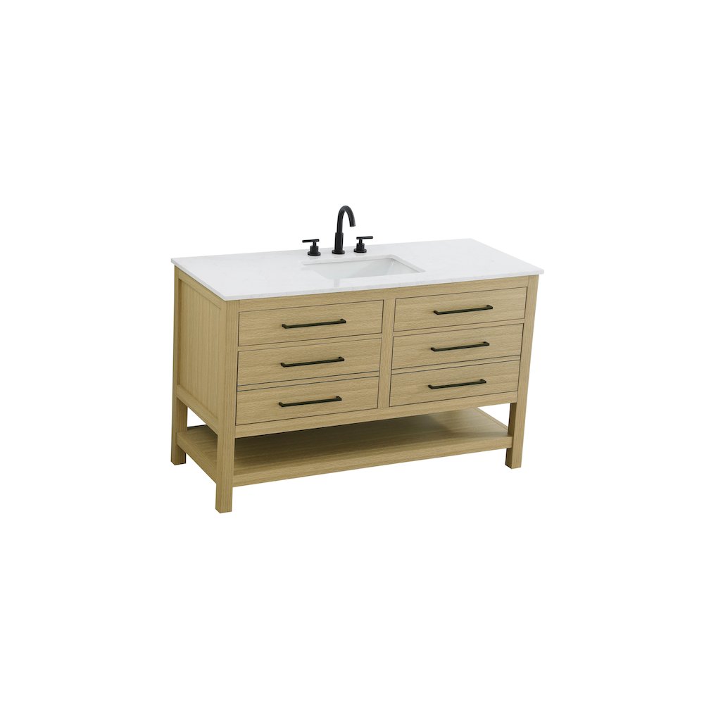 54 inch Single Bathroom Vanity in Honey Brown. Picture 6