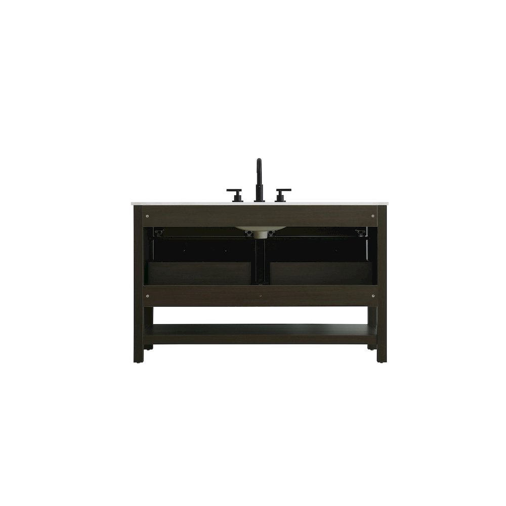 54 inch Single Bathroom Vanity in Mocha Brown. Picture 12