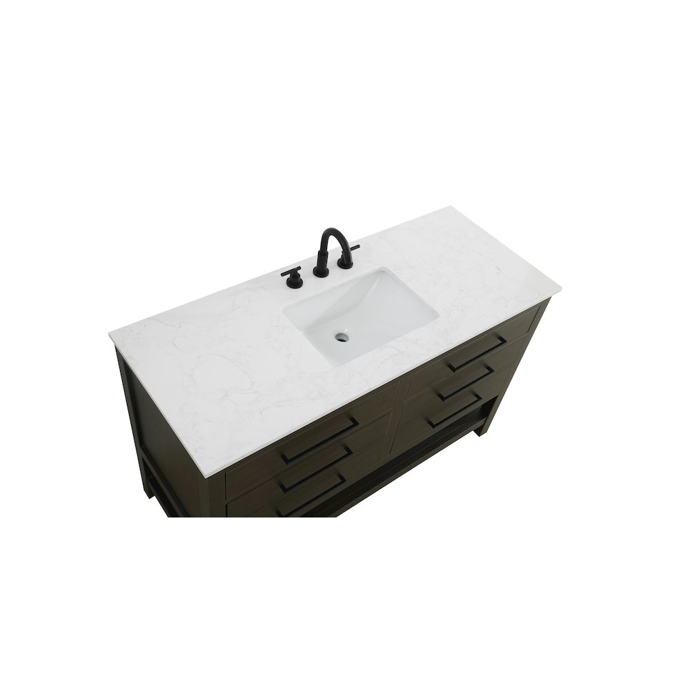 54 inch Single Bathroom Vanity in Mocha Brown. Picture 8
