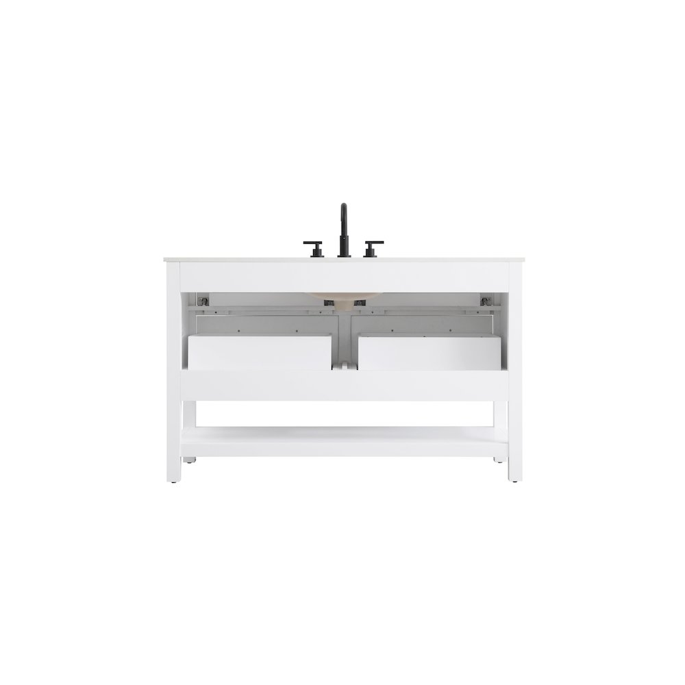 54 inch Single Bathroom Vanity in White. Picture 12