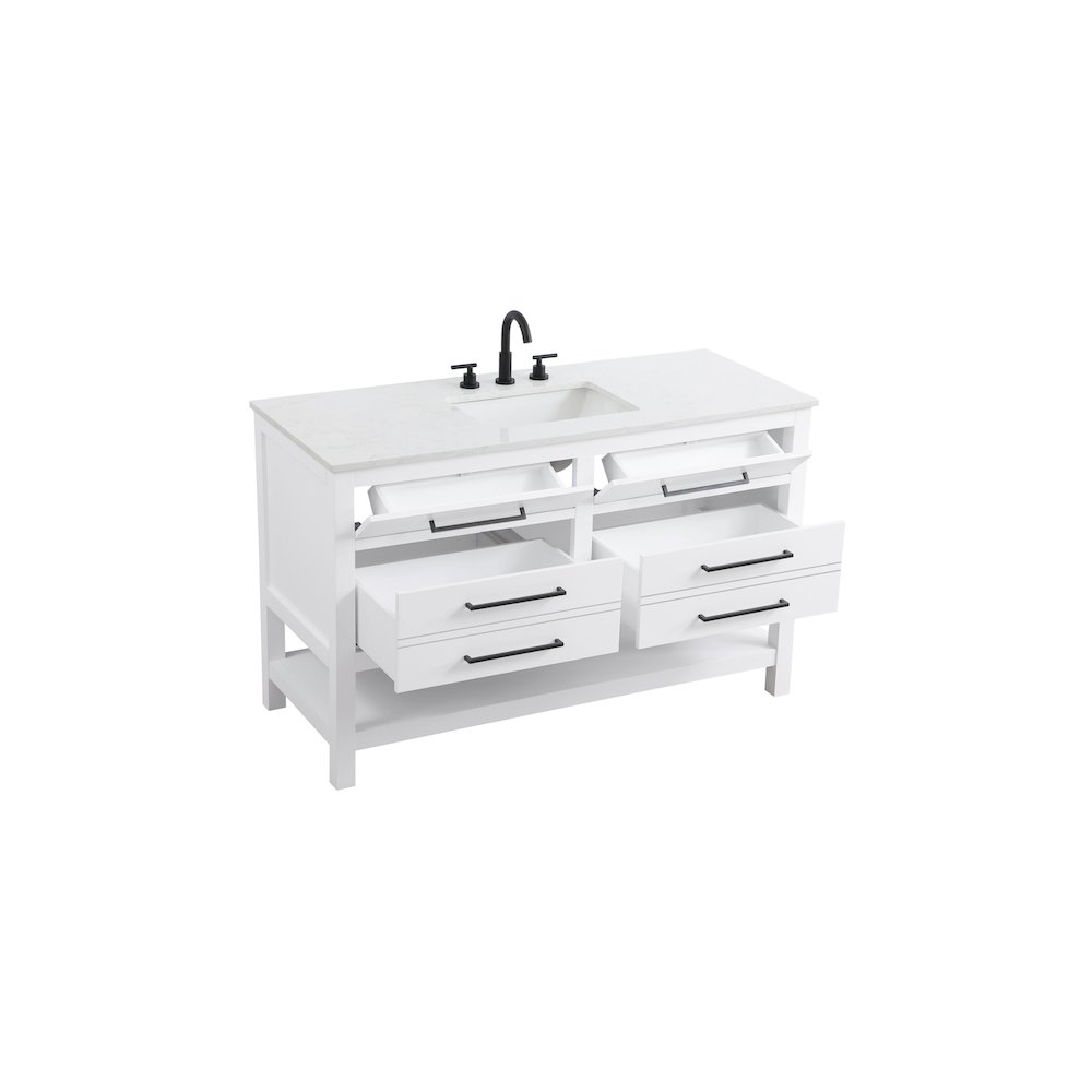 54 inch Single Bathroom Vanity in White. Picture 7