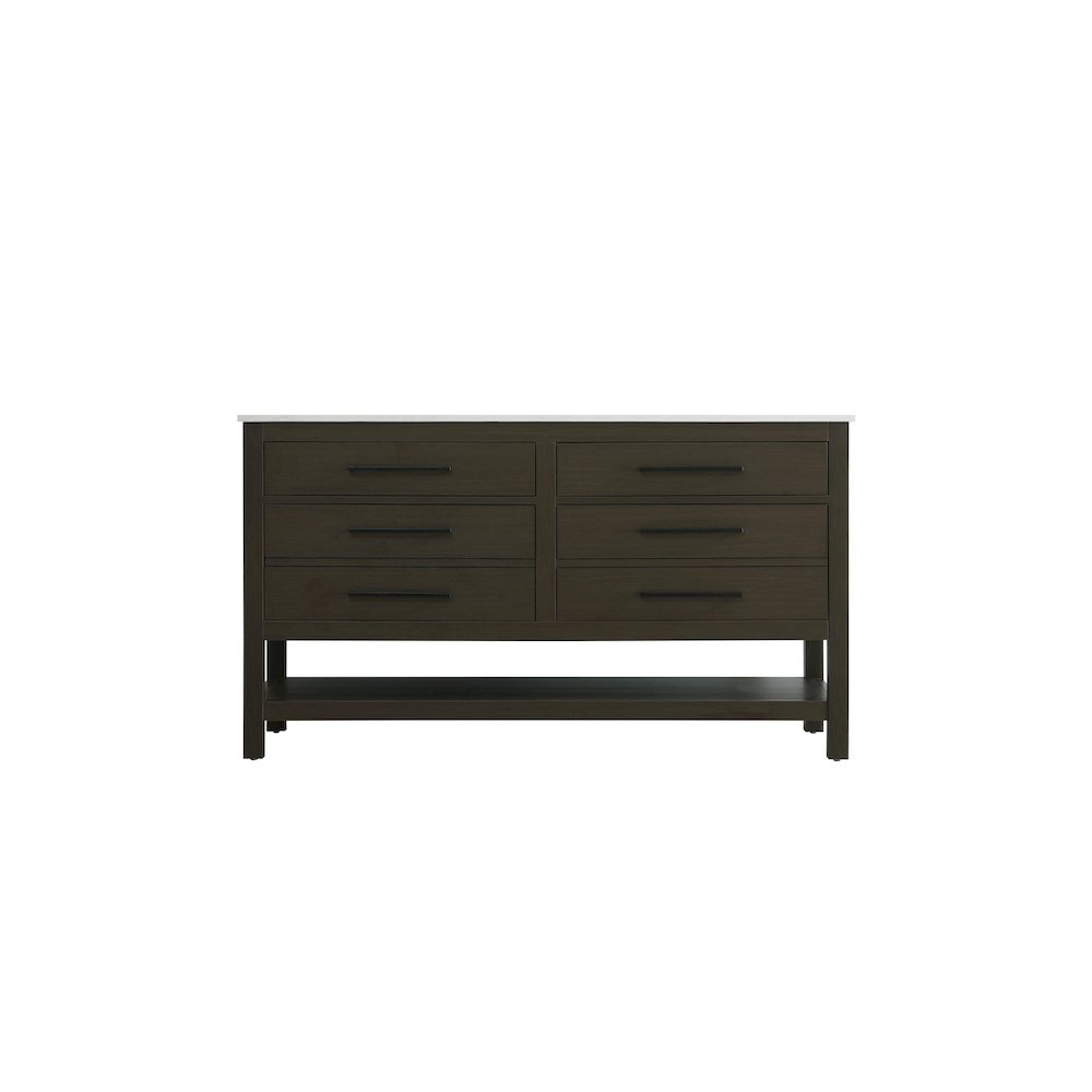 60 inch Double Bathroom Vanity in Mocha Brown. Picture 5