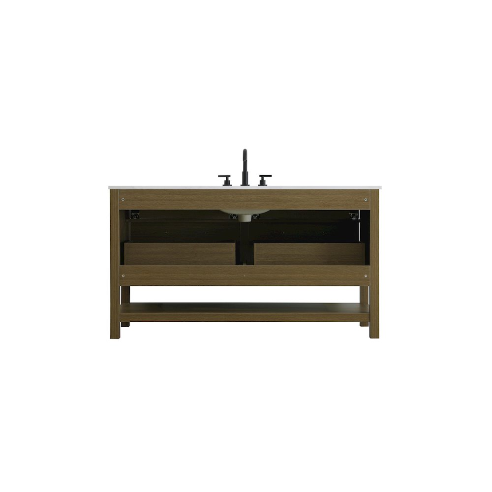 60 inch Single Bathroom Vanity in Chestnut Brown. Picture 12
