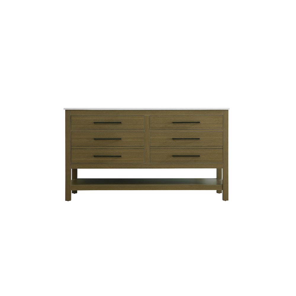 60 inch Single Bathroom Vanity in Chestnut Brown. Picture 5