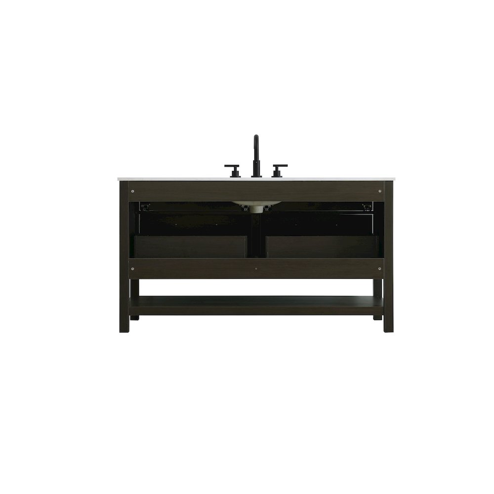 60 inch Single Bathroom Vanity in Mocha Brown. Picture 12