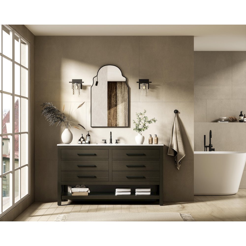 60 inch Single Bathroom Vanity in Mocha Brown. Picture 4