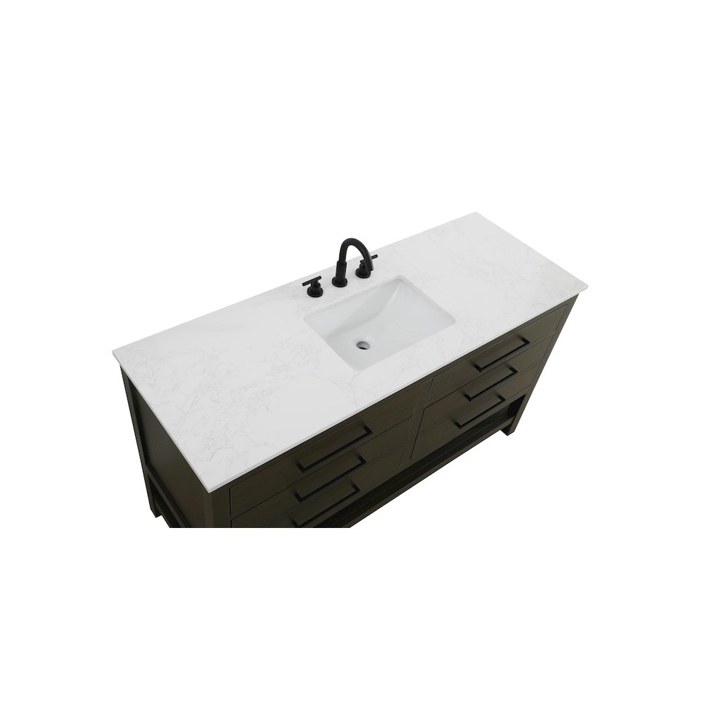 60 inch Single Bathroom Vanity in Mocha Brown. Picture 8