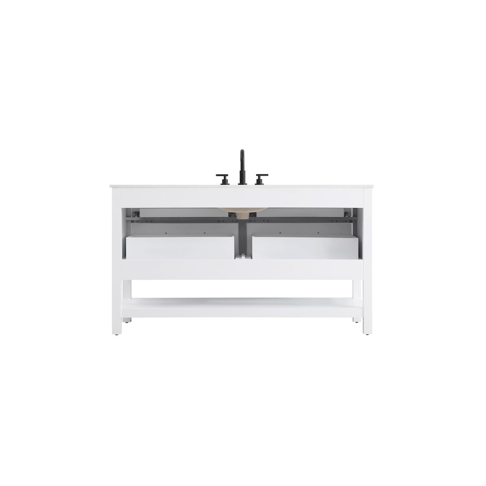 60 inch Single Bathroom Vanity in White. Picture 12