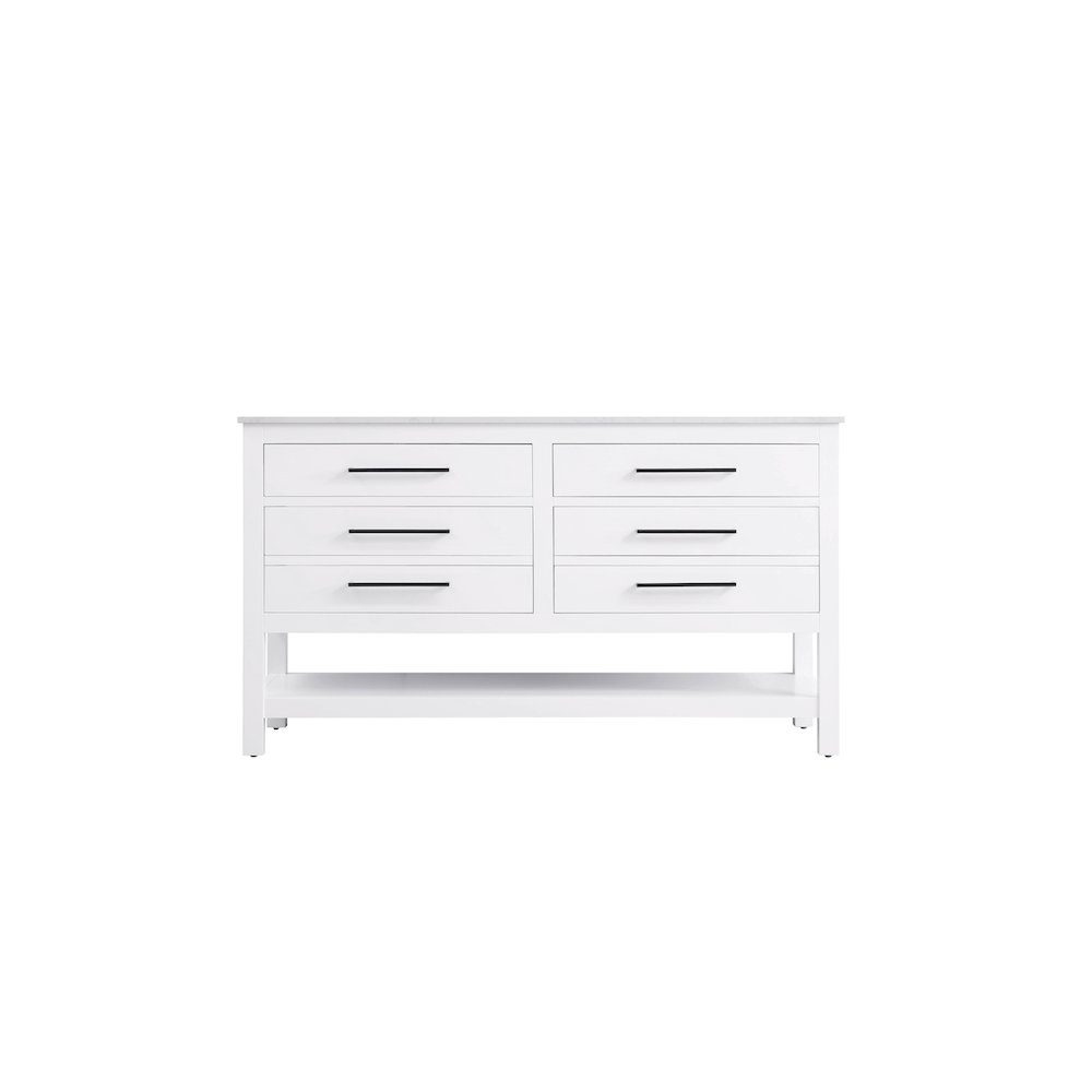 60 inch Single Bathroom Vanity in White. Picture 5