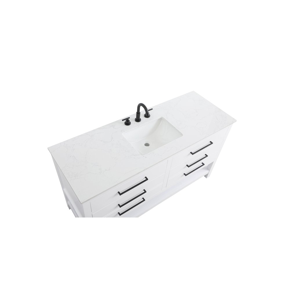 60 inch Single Bathroom Vanity in White. Picture 8