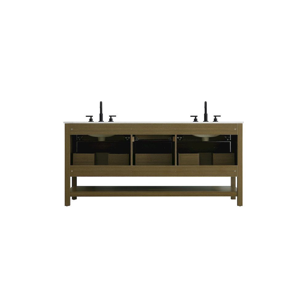 72 inch Double Bathroom Vanity in Chestnut Brown. Picture 12