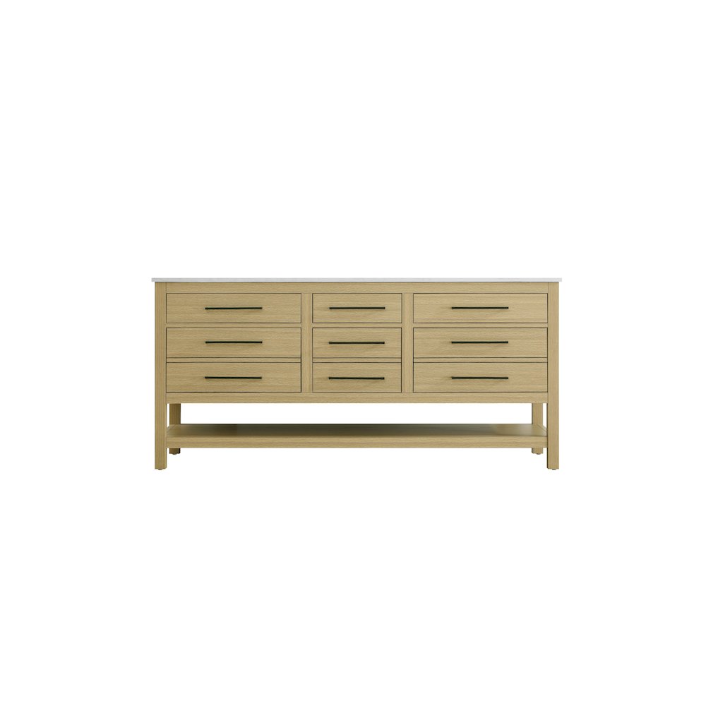 72 inch Double Bathroom Vanity in Honey Brown. Picture 5