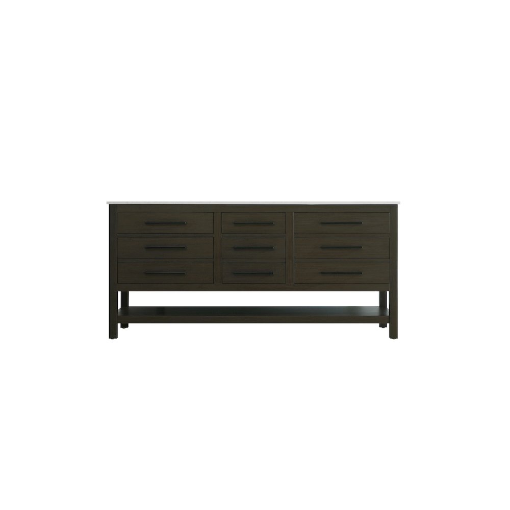72 inch Double Bathroom Vanity in Mocha Brown. Picture 5