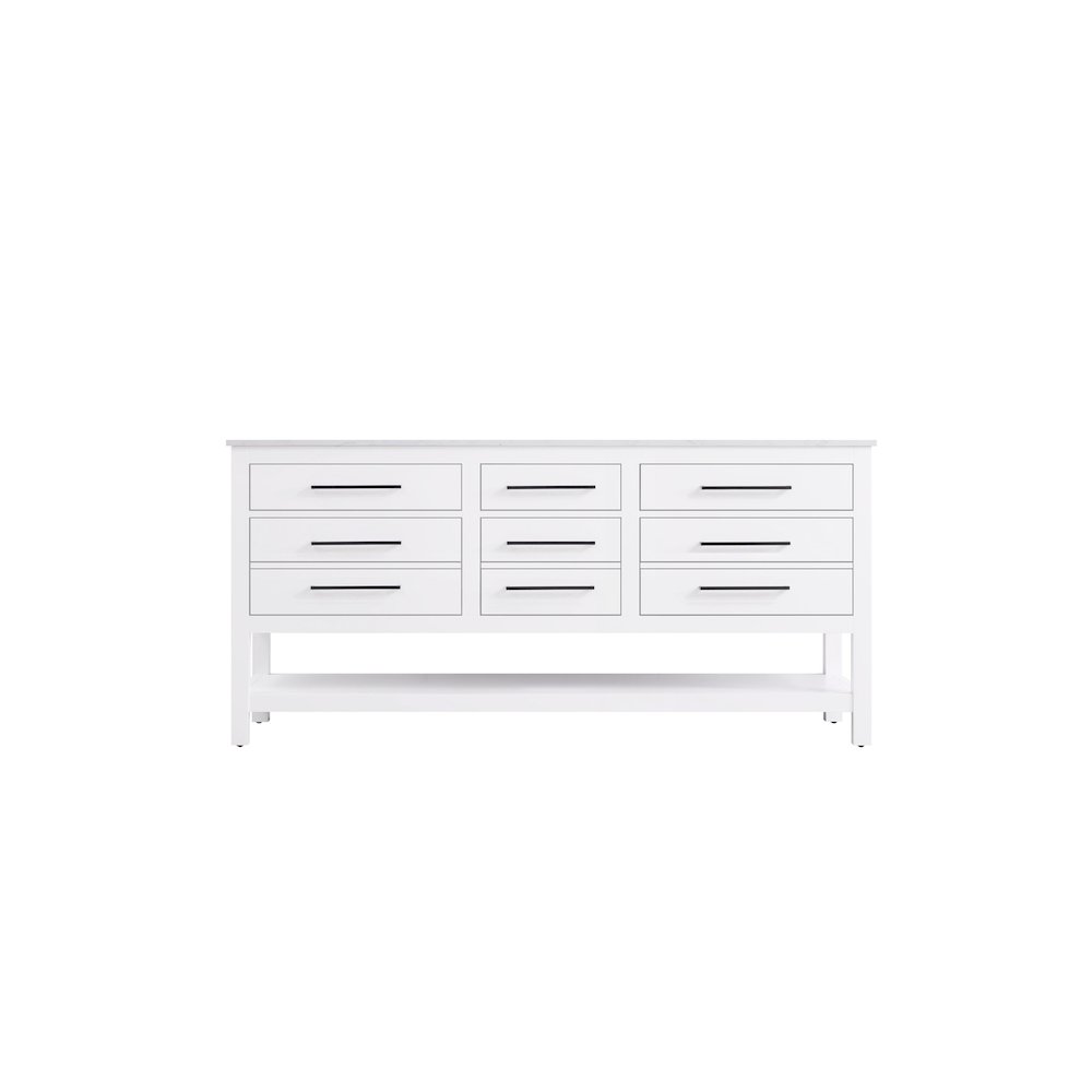 72 inch Double Bathroom Vanity in White. Picture 5